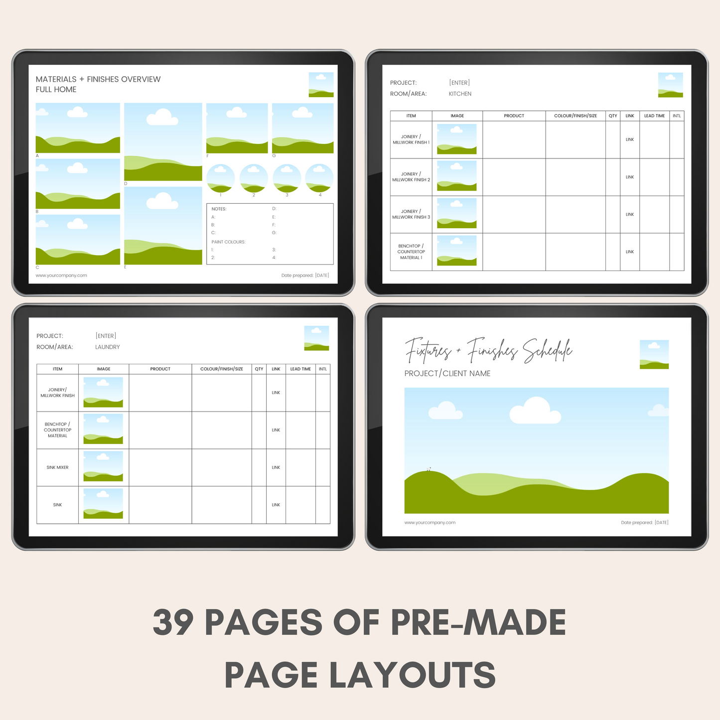 Fixtures and Finishes (FF&E) Schedule (Spec Book) Template