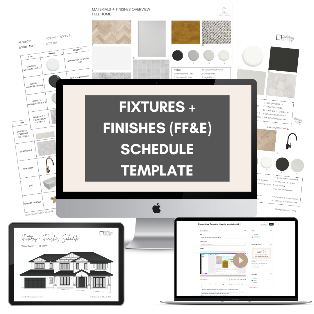 Fixtures and Finishes (FF&E) Schedule (Spec Book) Template